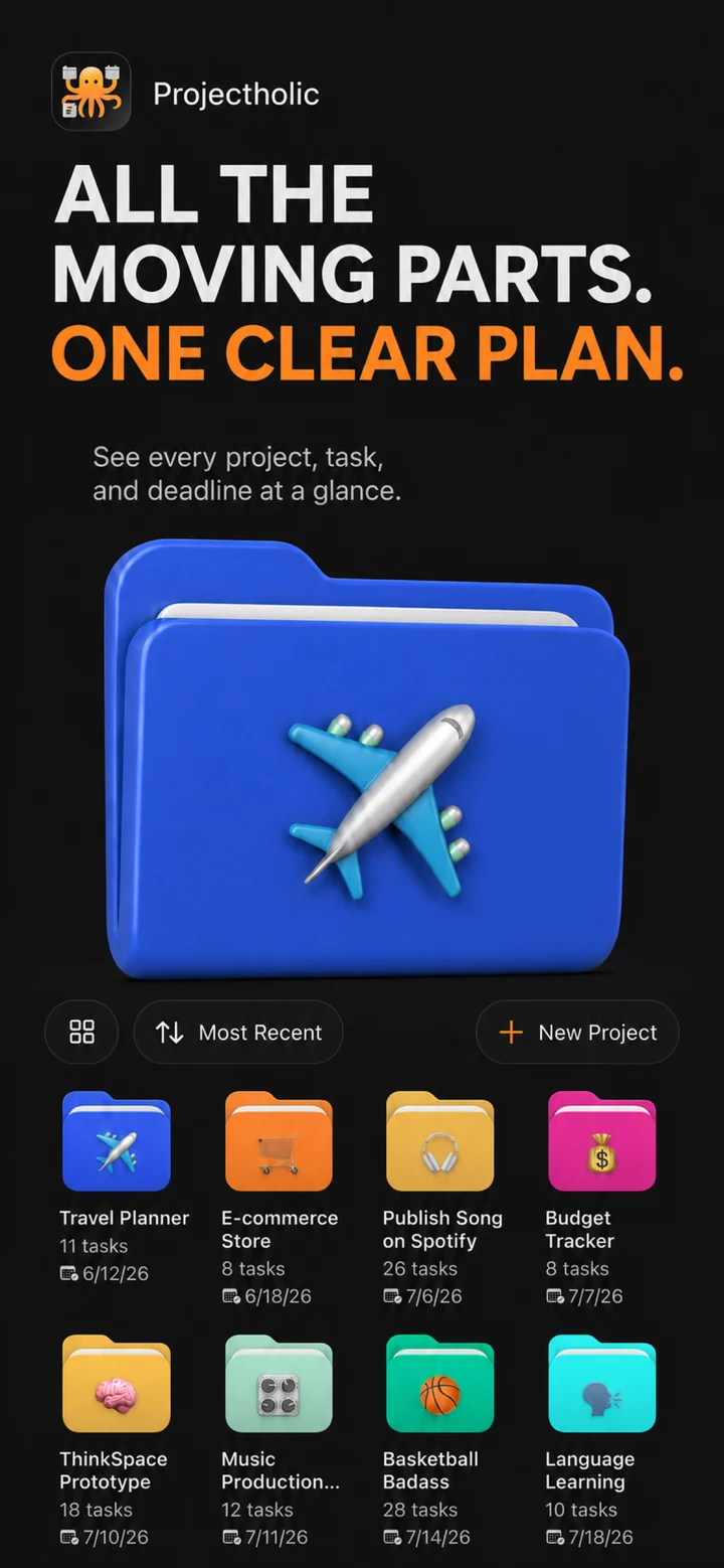 Projectholic: See every project, task, and deadline