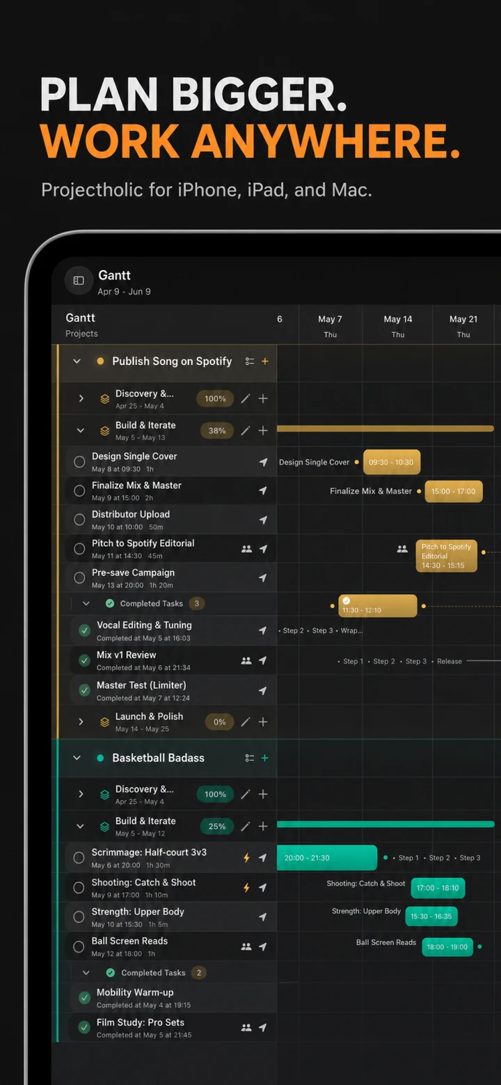 Projectholic: Plan across your Apple devices