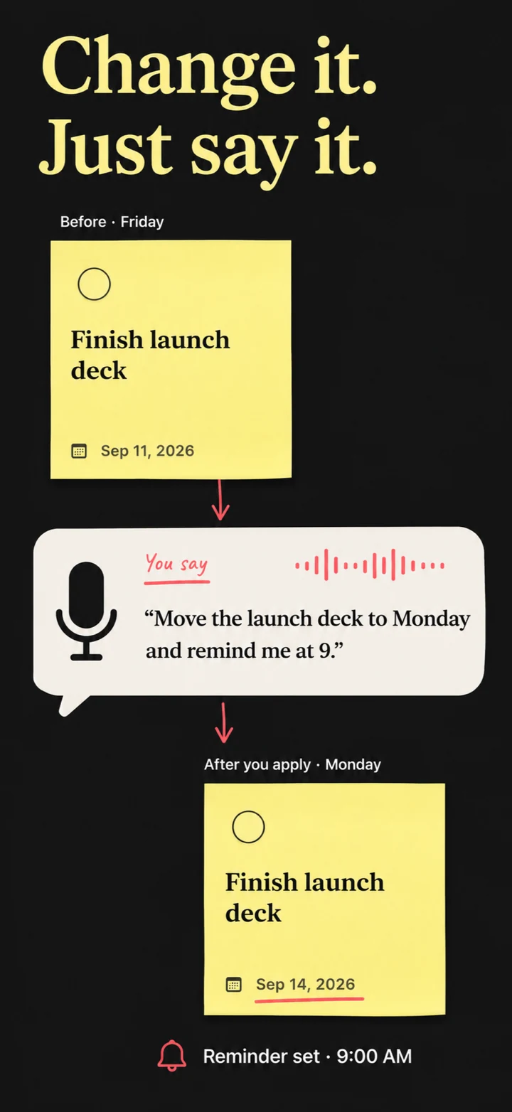 Watermelon Todo: Change a plan by voice