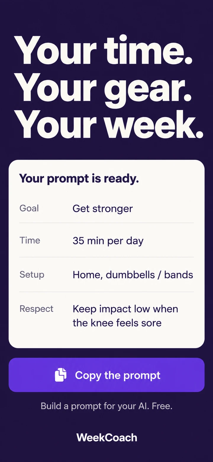 WeekCoach: Build a plan around your time and equipment