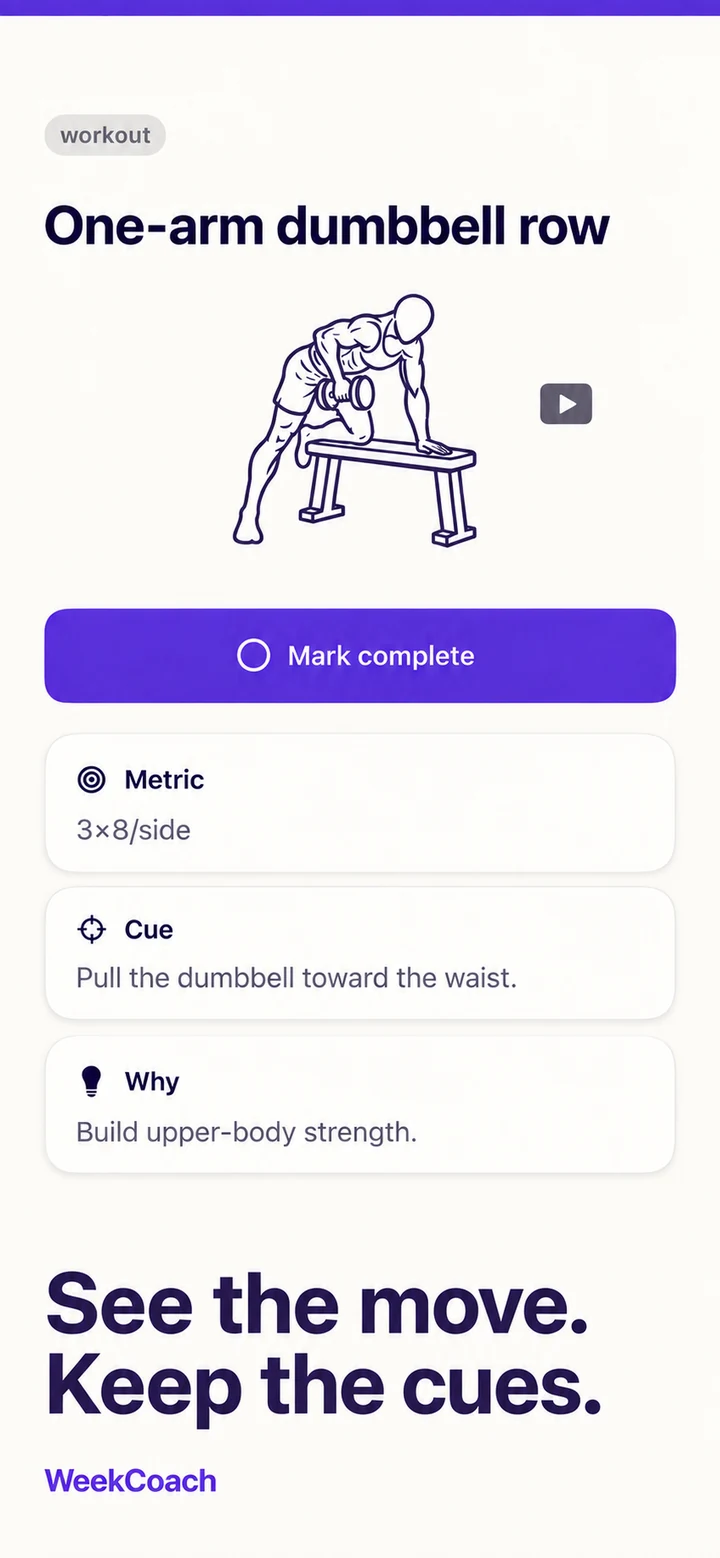 WeekCoach: See exercise details